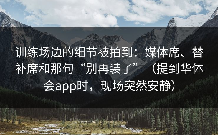 训练场边的细节被拍到：媒体席、替补席和那句“别再装了”（提到华体会app时，现场突然安静）