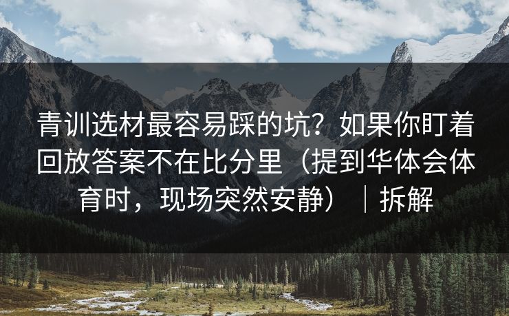 青训选材最容易踩的坑？如果你盯着回放答案不在比分里（提到华体会体育时，现场突然安静）｜拆解