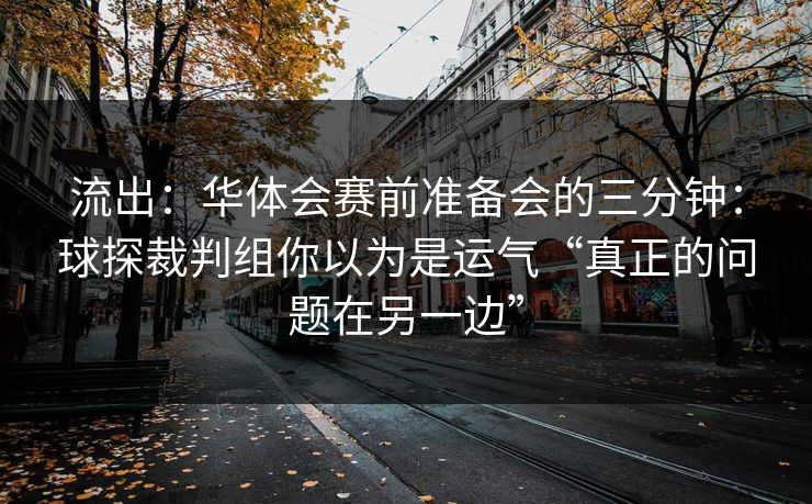 流出：华体会赛前准备会的三分钟：球探裁判组你以为是运气“真正的问题在另一边”